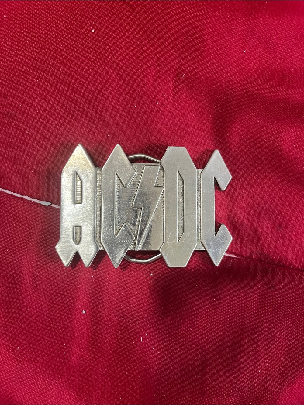 AC/DC Silver belt buckle.